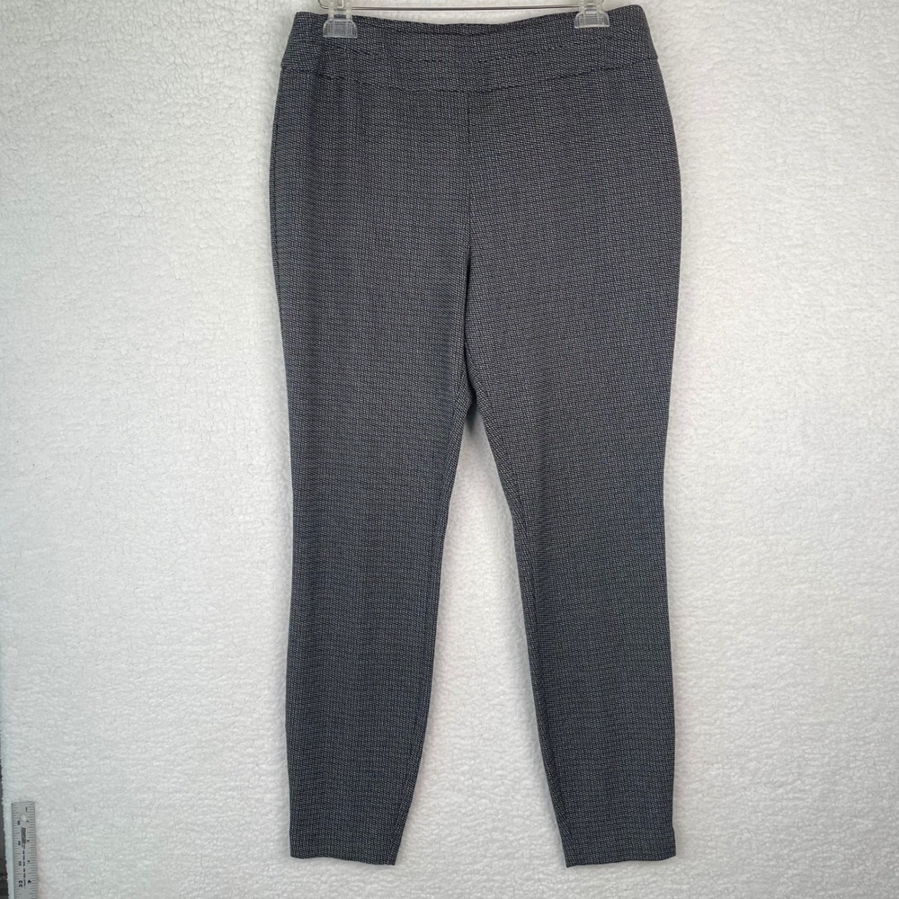 7th Avenue New York & Company Grey Textured Skinny Pull On Ankle Pants Womens L